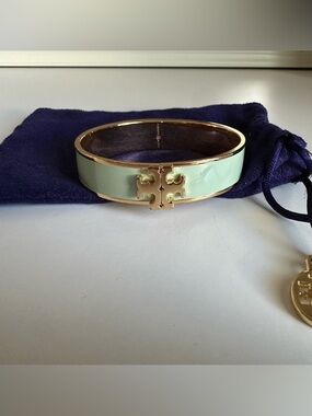 Tory Burch Enamel Logo Hinge Bangle Bracelet